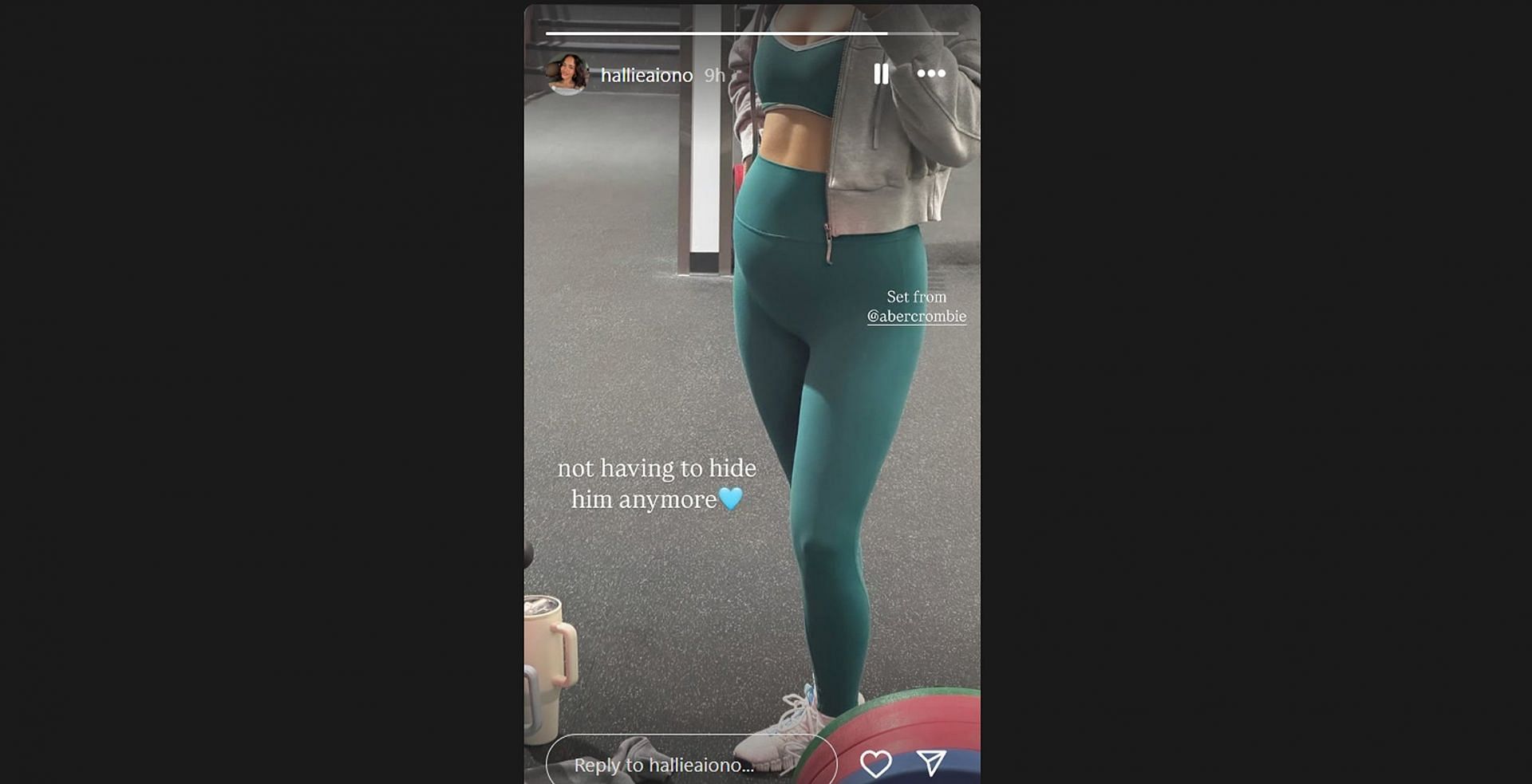 Puka Nacua's GF Hallie Aiono shows off baby bump in gym wear/@hallieaiono